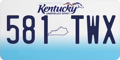 KY license plate 581TWX