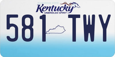 KY license plate 581TWY