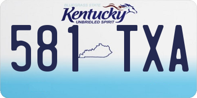 KY license plate 581TXA