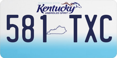 KY license plate 581TXC
