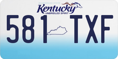KY license plate 581TXF