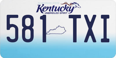 KY license plate 581TXI