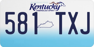 KY license plate 581TXJ