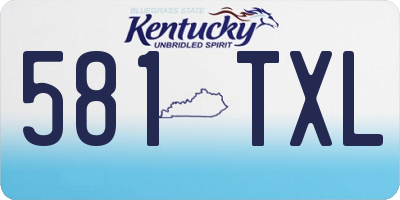 KY license plate 581TXL