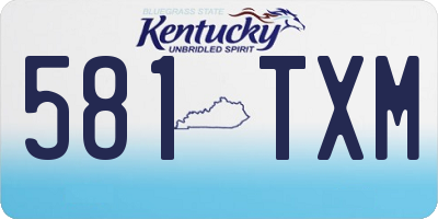 KY license plate 581TXM