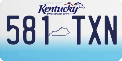 KY license plate 581TXN