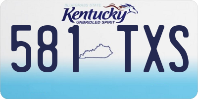 KY license plate 581TXS