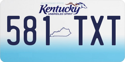 KY license plate 581TXT