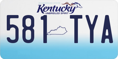 KY license plate 581TYA