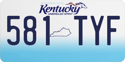 KY license plate 581TYF