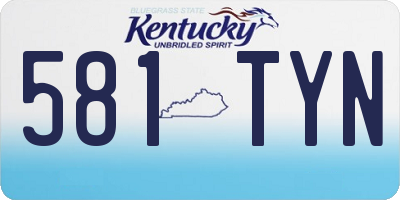 KY license plate 581TYN