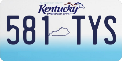 KY license plate 581TYS