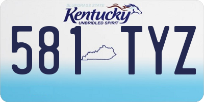 KY license plate 581TYZ