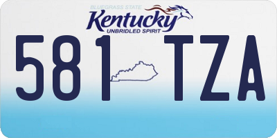 KY license plate 581TZA