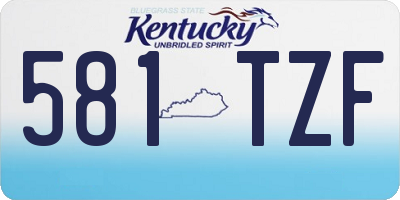 KY license plate 581TZF