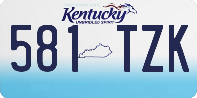 KY license plate 581TZK