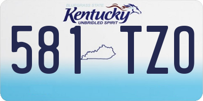 KY license plate 581TZO