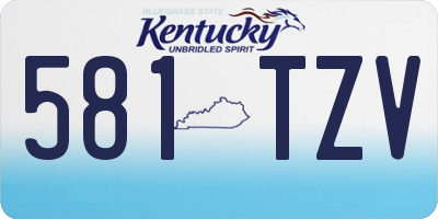 KY license plate 581TZV