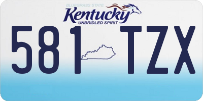 KY license plate 581TZX