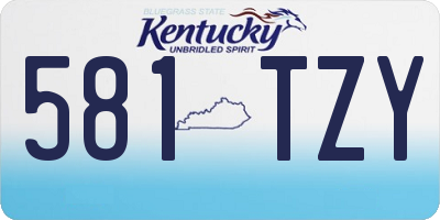 KY license plate 581TZY