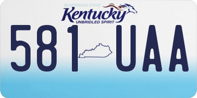 KY license plate 581UAA