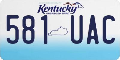 KY license plate 581UAC