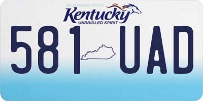 KY license plate 581UAD
