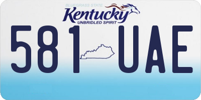 KY license plate 581UAE