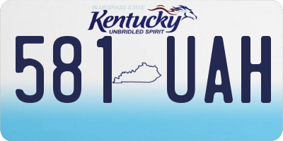 KY license plate 581UAH