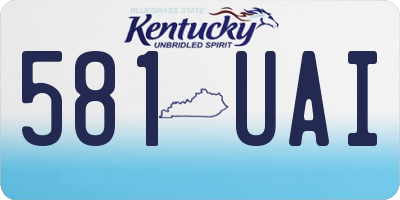 KY license plate 581UAI