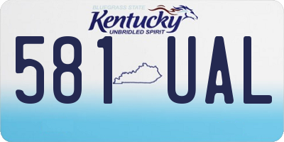 KY license plate 581UAL