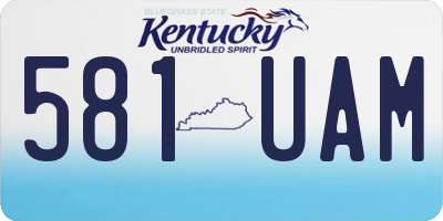 KY license plate 581UAM