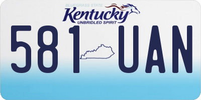 KY license plate 581UAN