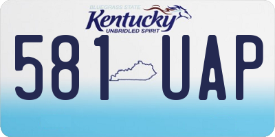 KY license plate 581UAP