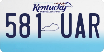 KY license plate 581UAR