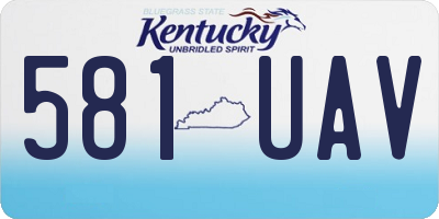 KY license plate 581UAV