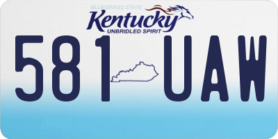 KY license plate 581UAW