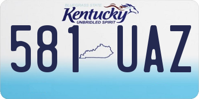KY license plate 581UAZ