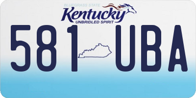 KY license plate 581UBA