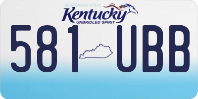 KY license plate 581UBB
