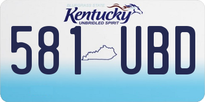KY license plate 581UBD