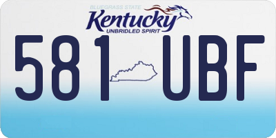 KY license plate 581UBF