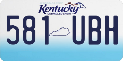 KY license plate 581UBH