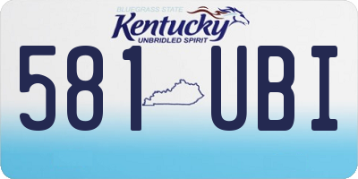 KY license plate 581UBI
