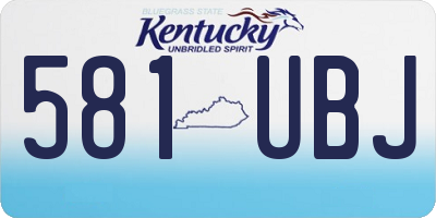 KY license plate 581UBJ