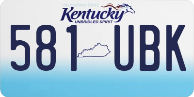 KY license plate 581UBK