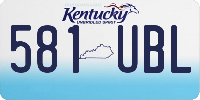 KY license plate 581UBL