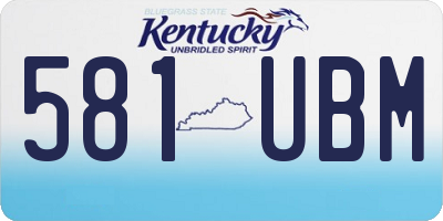 KY license plate 581UBM