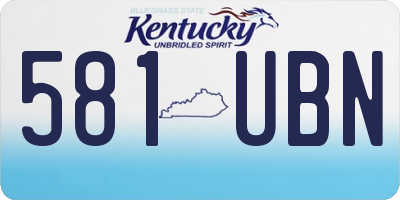KY license plate 581UBN