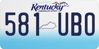 KY license plate 581UBO